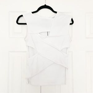 A.W.A.K.E. MODE Ribbed Cross-Front Top